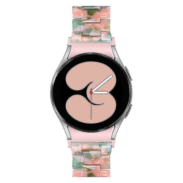 Til Samsung Galaxy Watch 5 40 mm / 44 mm / Watch 5 Pro 45 mm Resin urbånd i rustfrit stål med spændearmbånd Pink   Green