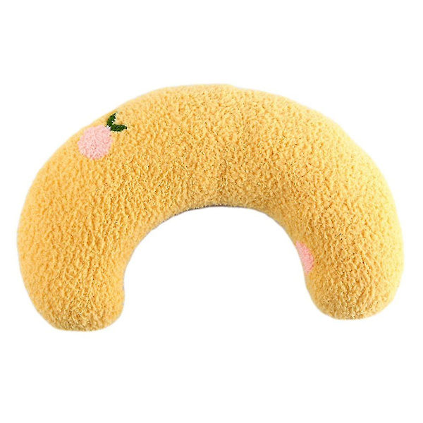Pet Dog Blød seng beroligende nakkepude Hunde Fluffy beroligende legetøj Halv donut cuddler Yellow