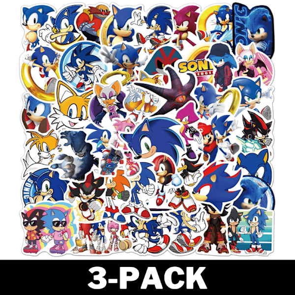 50 kappaletta Sonic Stickers / Stickers xixl 3-Pack