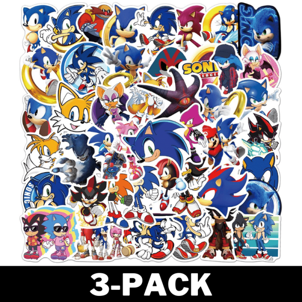 50 stykker Sonic Stickers / Stickers xixl 3-Pack