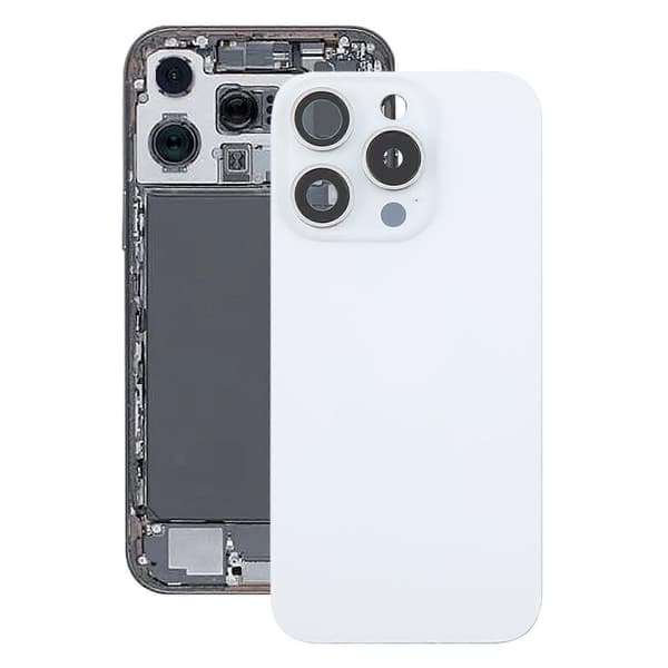Original batterilucka i glas för iPhone 16 Pro White