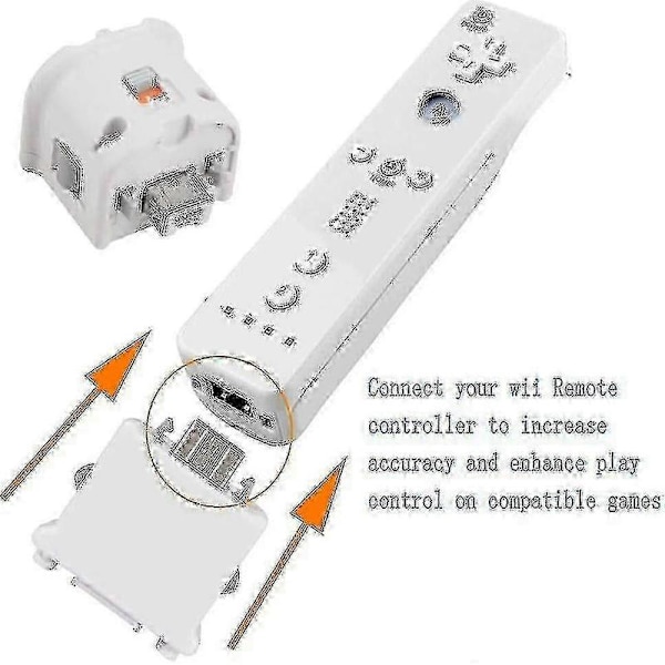 2 Motion Plus Adapter Sensor til Wii Fjernbetjening, Motion Plus Adapter Accelerator Erstatning til Wii Motion Plus Adapter White
