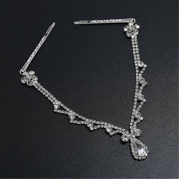 Pannekjede for Rhinestone for Hodekjede Gull Sølv Boho Krystall Hodeplagg Krystall Pannebånd Hårtilbehør Silver