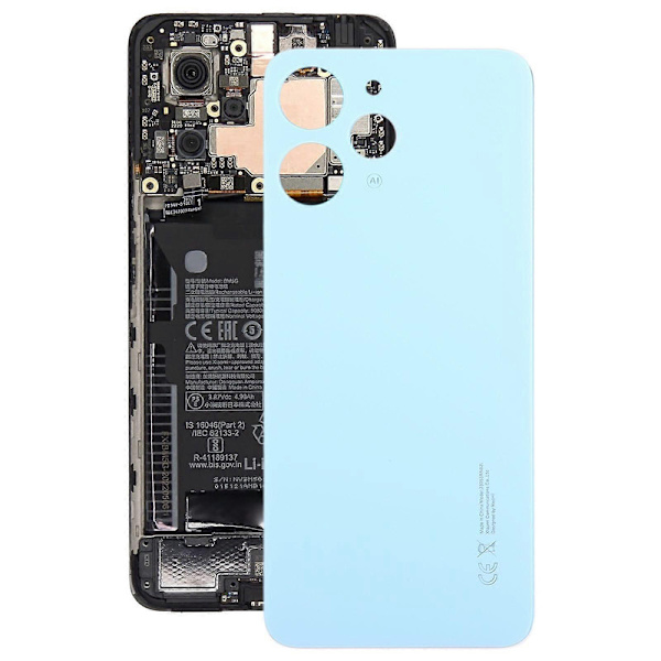 Batteridæksel af glasmateriale til Xiaomi Redmi 12 4G Blue