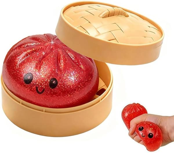 Stress-Relieving Simulated Bun, Fast Rebound Squeeze Toy - Red Red