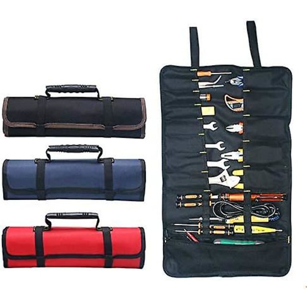 Työkalulaukku 22 taskua, työkalupussit, kannettava työkalun organizer, taitettava/käärittävä 601d Oxford Toolkit -säilytysrulla (ilman työkaluja) Puutarhurille/sähköasentajalle/ca