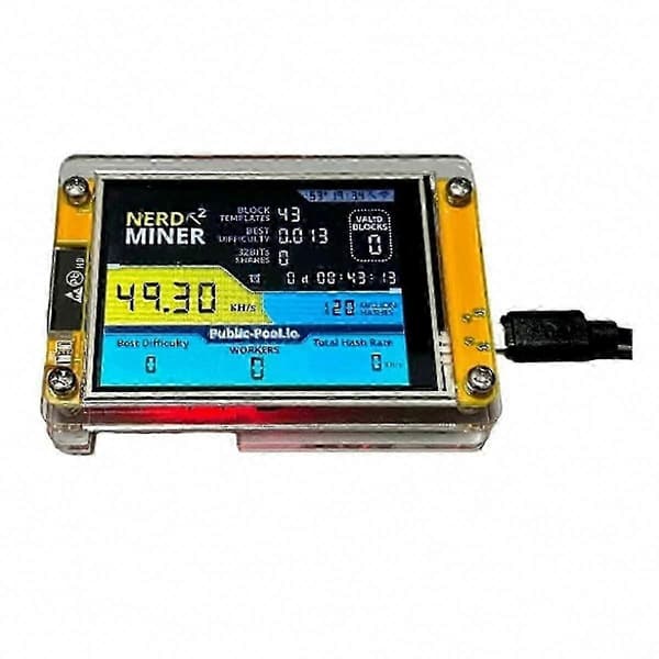 Nerdminer V3 2,8-tommers Bitcoin Solo Lottery Crypto Mining Machine