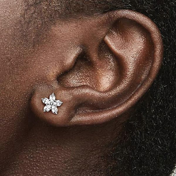 Pandora Sparkling Snowflake Silver Örhängen 299239C01, Inkluderar Originalask