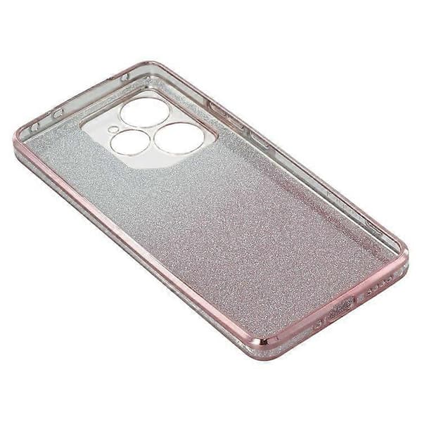 Deksel til Realme Neo7 5G med ringstativ, TPU, blomster, gradient glitter Rose Gold