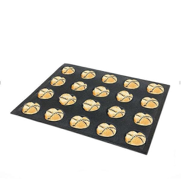 20-hullers silikoneform kage T mini pizza rund brød hamburgerform non-stick bagepladeværktøj Svart