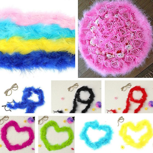 2m Feather Boa Strip Fluffy Craft Costume Hen Night Dressup Fancy Party Qinhai Red