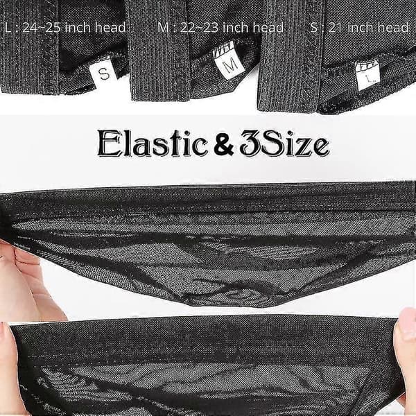 Hårnät för perukor utan lim, peruklockor, peruknät, elastiskt mesh-kupolhuvud