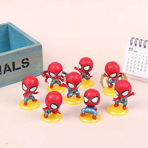 Disney Avengers Spider Man 8stk dekorasjonssamling figurleketøymodell