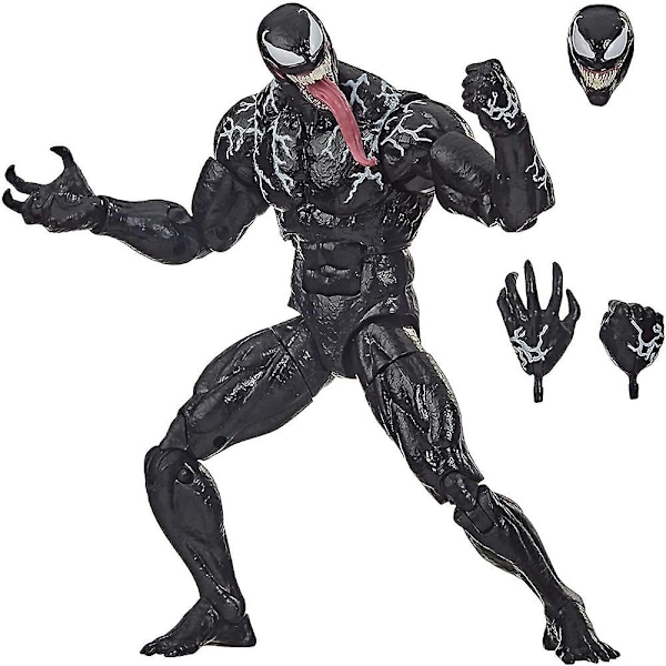 Marvel Venom -toimintahahmo, liikkuvat nivelet, Venom-keräilymalli vaihdettavilla lisävarusteilla, lahja faneille