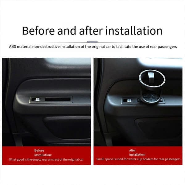 Bil bakre 3. seterad side vann drikkeholder ramme Black