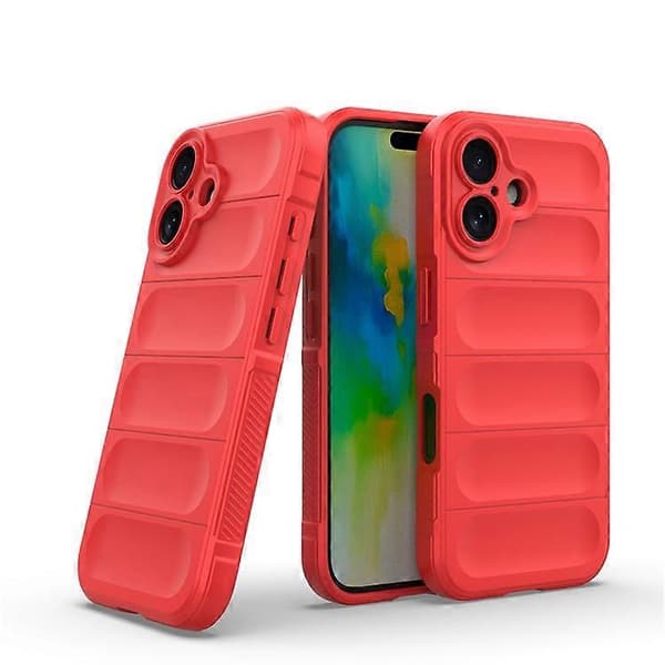 Kompatibel med iPhone 16 Plus-deksel Robust TPU Støtsikkert Mobiltelefondeksel Red