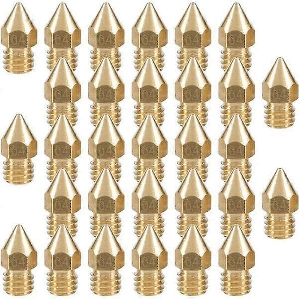 30 stk Mk8 dyse 0,4 mm 3D-skriverdyse Ekstruder Skrivehode for 3D-skriver -10 (Plastboks 1 stk)