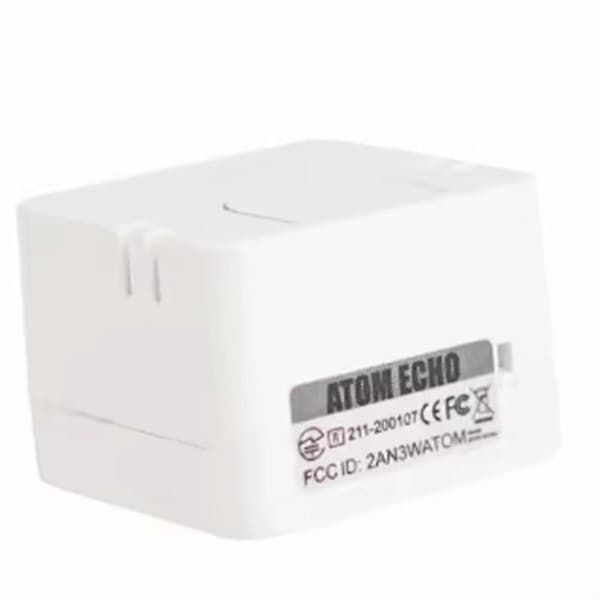 M5Stack ATOM Echo Smart Speaker utviklingssett, programmerbar smart høyttaler innebygd ESP32 Bluetooth Wi-Fi IoT White