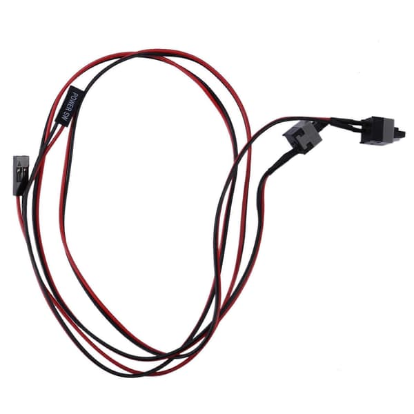 2-pack 2-stifts SW PC-strömkabel på/av tryckknapp ATX-datoromkopplarkabel 45 cm Röd
