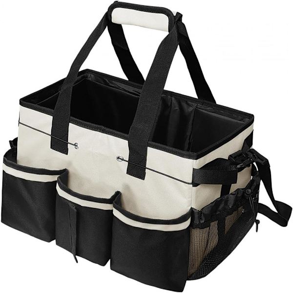 Cleaning Organizer, Multi-Compartment Storage Caddy Tote with Handle, Cleaning Bag