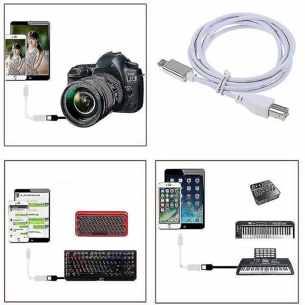 Lightning - Type-B MIDI-kosketinsoitinmuunnin USB 2.0 -kaapeli iPhone 7 8 X iPadille