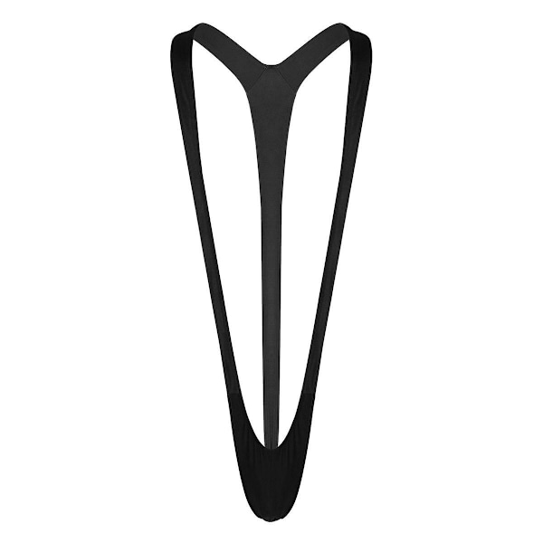 Fluorescerende Mankini - Menn Elastisk Badetøy Black One Size