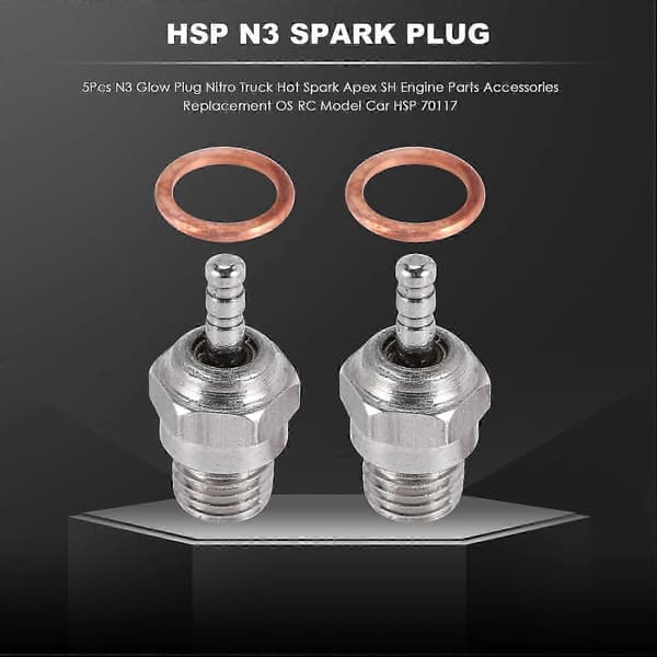 5 stk N3 glødeplugg Nitro lastebil varm gnist motor deler tilbehør erstatning OS RC modellbil 70117 Silver