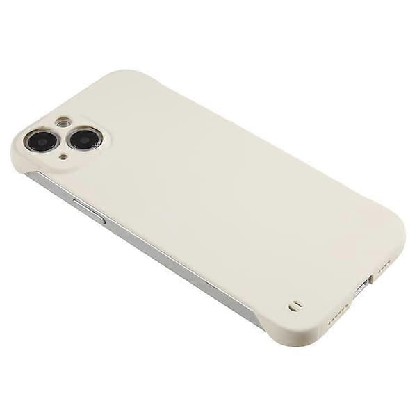 Kompatibel med iPhone 15 Plus-deksel Rammeløst Hardt PC-telefondeksel med hudfølelse White