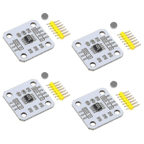 4 st As5600 Magnetisk Encoder Magnetisk Induktion Vinkelmätningssensormodul 12bit Hög Precision