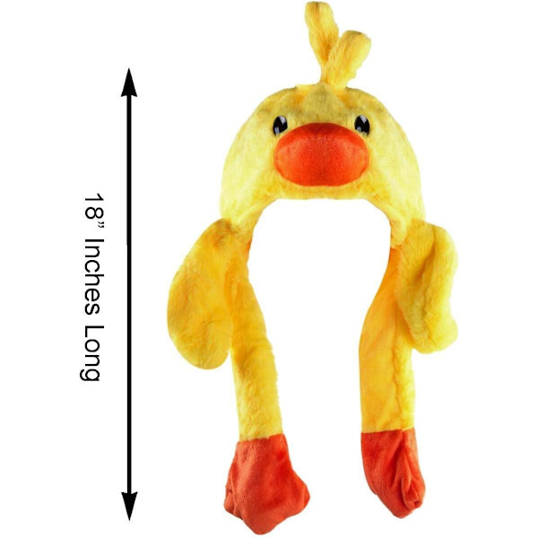 Sød Plysdyr Vinter Skihue Beanie Aviator Stil Vinter med Lange Handske Øreflapper Duck