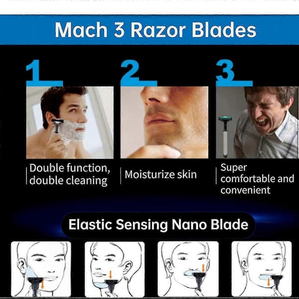 48 STK Mach 3 Blade Refills til mænd, manuelle barberbladserstatninger