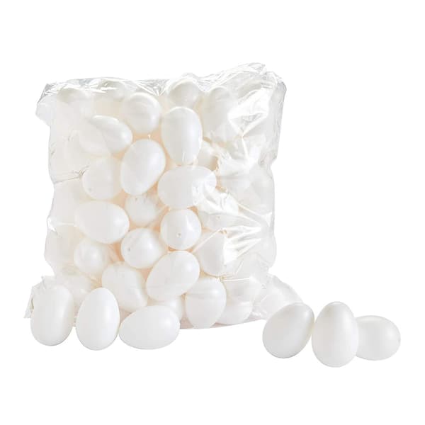 50 Dekorative Egg 6 Cm Plast Egg Dekorasjon Hjem Dekor Hvit