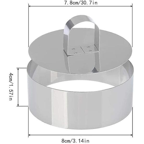6 Stykker Kage Ring, Kageudstikker, Kageform, Rustfrit Stål Kage Ring Bage Mousseforme Dessertringe (Rund)