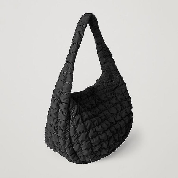 Syksy ja talvi Uusi COS Cloud Bun Pieni ja suuri kapasiteetti Dumpling Bun Crossbody Down Bun Big Bag Black Large