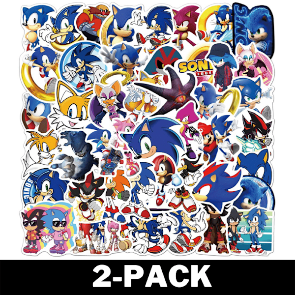 50 kappaletta Sonic Stickers / Stickers xixl 2-Pack