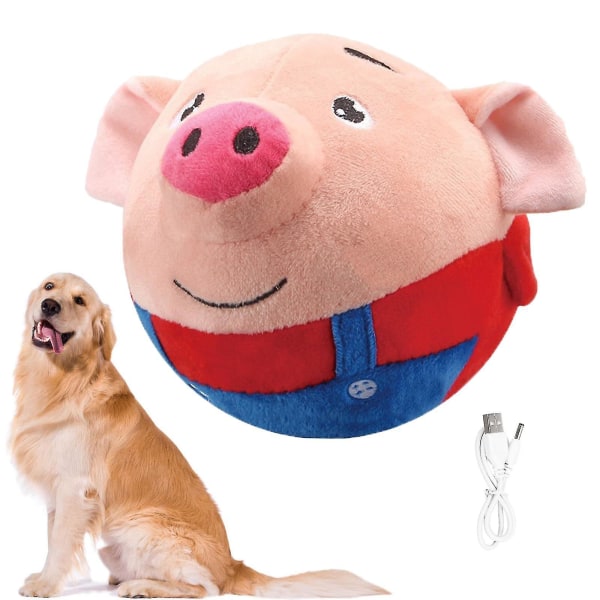 Valpboll Aktiv Rörlig Husdjur Plyschleksak Sjungande Hund Tuggande Squeaker Fluffig leksak, 100 % nynytt för 2024 Dg Red