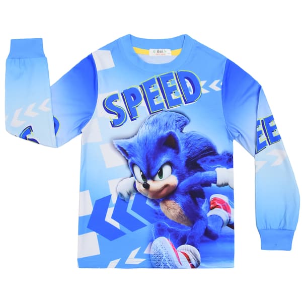 Sonic the Hedgehog Tryck Barn Långärmad Hemmaklädesset style3 110