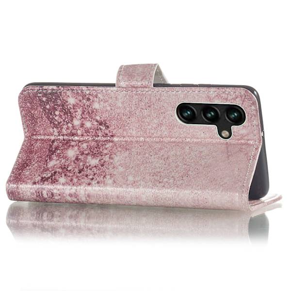 För Samsung Galaxy A35 Läderfodral Case printed Folio Cover Marmor Pink gold Style B Samsung Galaxy A35 5G