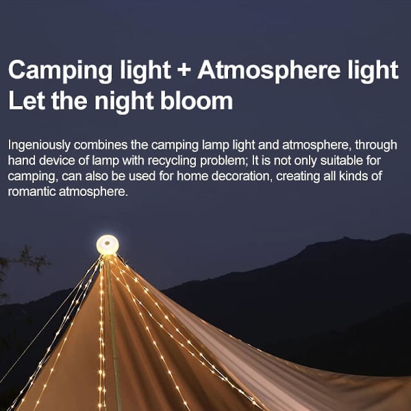 Vanntett Outdoor Led Camping Atmosphere Light - Multifunksjonelt bærbart campinglys