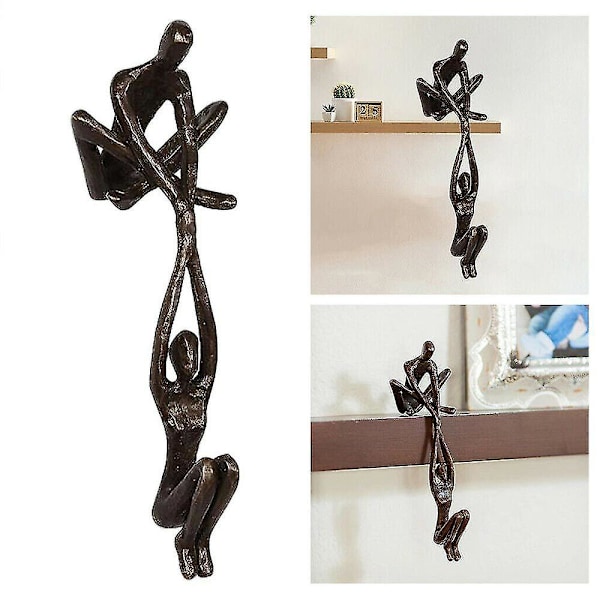 Par statyett Man lyfter kvinna staty Harts älskare Skulptur Heminredning Desktop Ornament