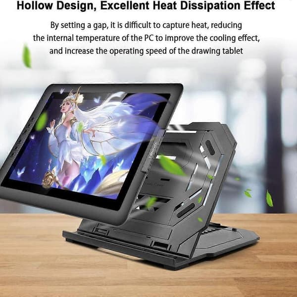 Revolutionize your drawing experience with a stand that supports sustainability, adjustable angles for customized posture, built-in phone holder for