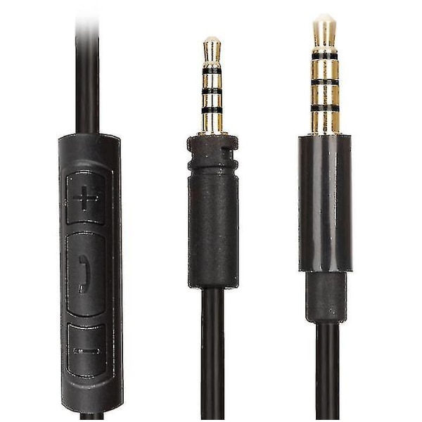 1,8 m kabel för Sennheiser Momentum 2.0 med volymkontroll och mikrofon - Inline-kabel - svart