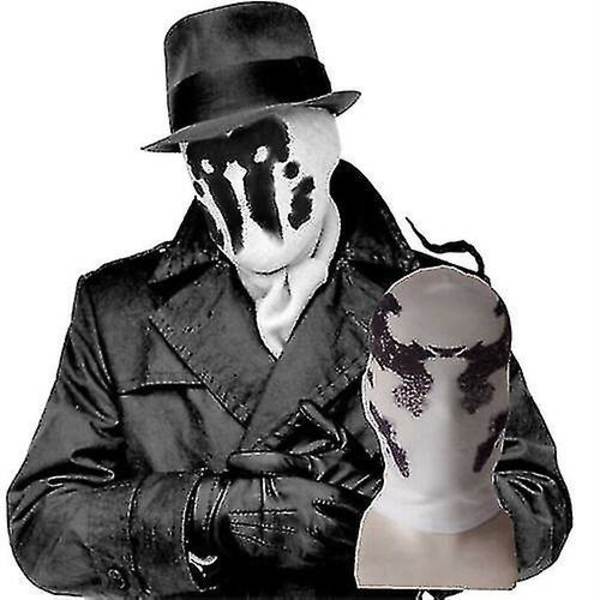 Halloween-joulu Inkblot-naamio Väriä vaihtava Watchmen Rorschach Walter Kovacs Cosplay Valkoinen Halloween-asujuhla Koko kasvot Päähine