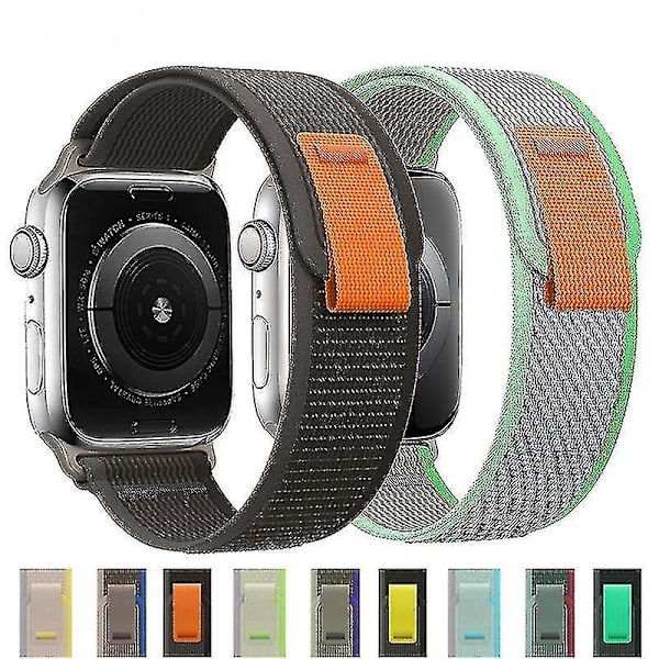 Velegnet til Apple Watch S7applewatchs8 Nylon Ultra Canvas 49mm45mm Wild Diameter Band 41m Black Rainbow 42 44 45 49mm