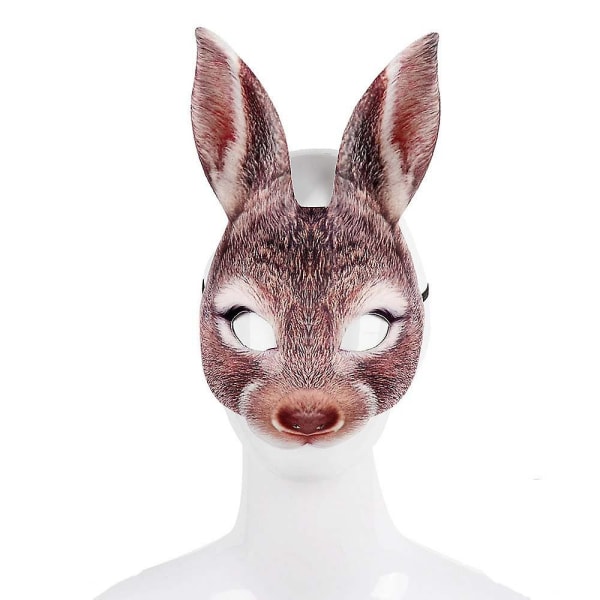 Halloween påske Mardi Carnival Party Maskerade Kanin Mask Animal Mask Cartoon Mask White Rabbit-Mask Average Size