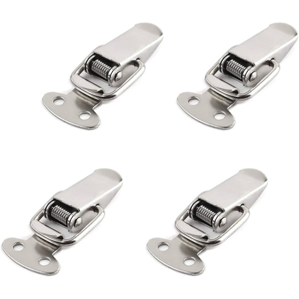 Rustfrit stål Case Bryst Box Spring Draw Toggle Lås Fangst Hasp, 4 sæt