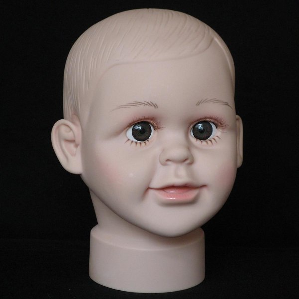 Little Kid Boy Mannequin Head PVC Lasten Hat Display Mold Päähineiden cap pidike L
