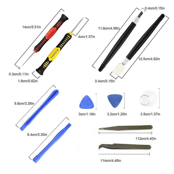 Skruvmejsel för telefon Set med verktyg Mobil reparationssats Pincett 16 st/ set Multifunktions metallöppnare