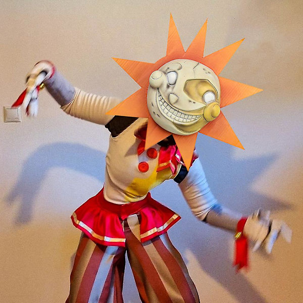Aurinko ja Kuu Klovni Maski Security Breach Sundrop Moondrop Cosplay Rekvisiitta Halloween-asu