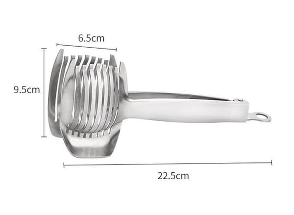 Lengde: 18 cm, rustfritt stål, sølv, tomatkutter/skjærer